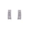 Chisholm Hunter 18ct White Gold Baguette And Brilliant Cut 1.00ct Diamond Bar Earrings