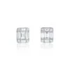 Chisholm Hunter 18ct White Gold Baguette And Brilliant Cut 0.50ct Diamond Cluster Stud Earrings