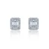 Chisholm Hunter 18ct White Gold Baguette And Brilliant Cut 1.44ct Diamond Cluster Stud Earrings