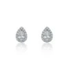 Chisholm Hunter 18ct White Gold Pear Cut 0.71ct Diamond Halo Stud Earrings -Chisholm Hunter 15 121 02 0171
