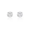 Chisholm Hunter 18ct White Gold Marquise And Princess Cut 1.00ct Diamond Cluster Earrings -Chisholm Hunter 15 121 02 0182