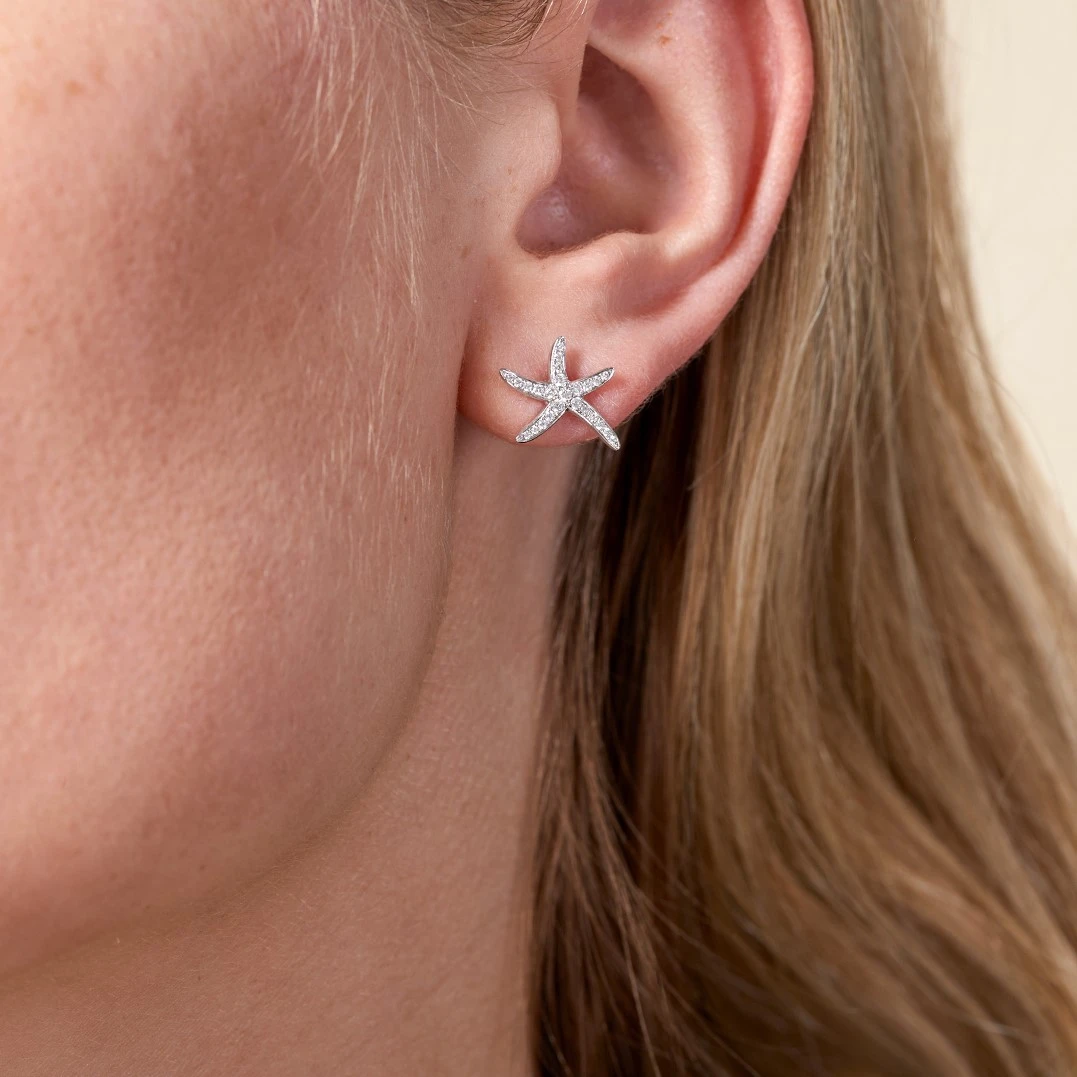 Chisholm Hunter 18ct White Gold Round Brilliant 0.19ct Diamond Starfish Earrings 5 Chisholm Hunter 18ct White Gold Round Brilliant 0.19ct Diamond Starfish Earrings - Image 3