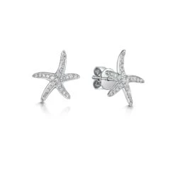 Chisholm Hunter 18ct White Gold Round Brilliant 0.19ct Diamond Starfish Earrings