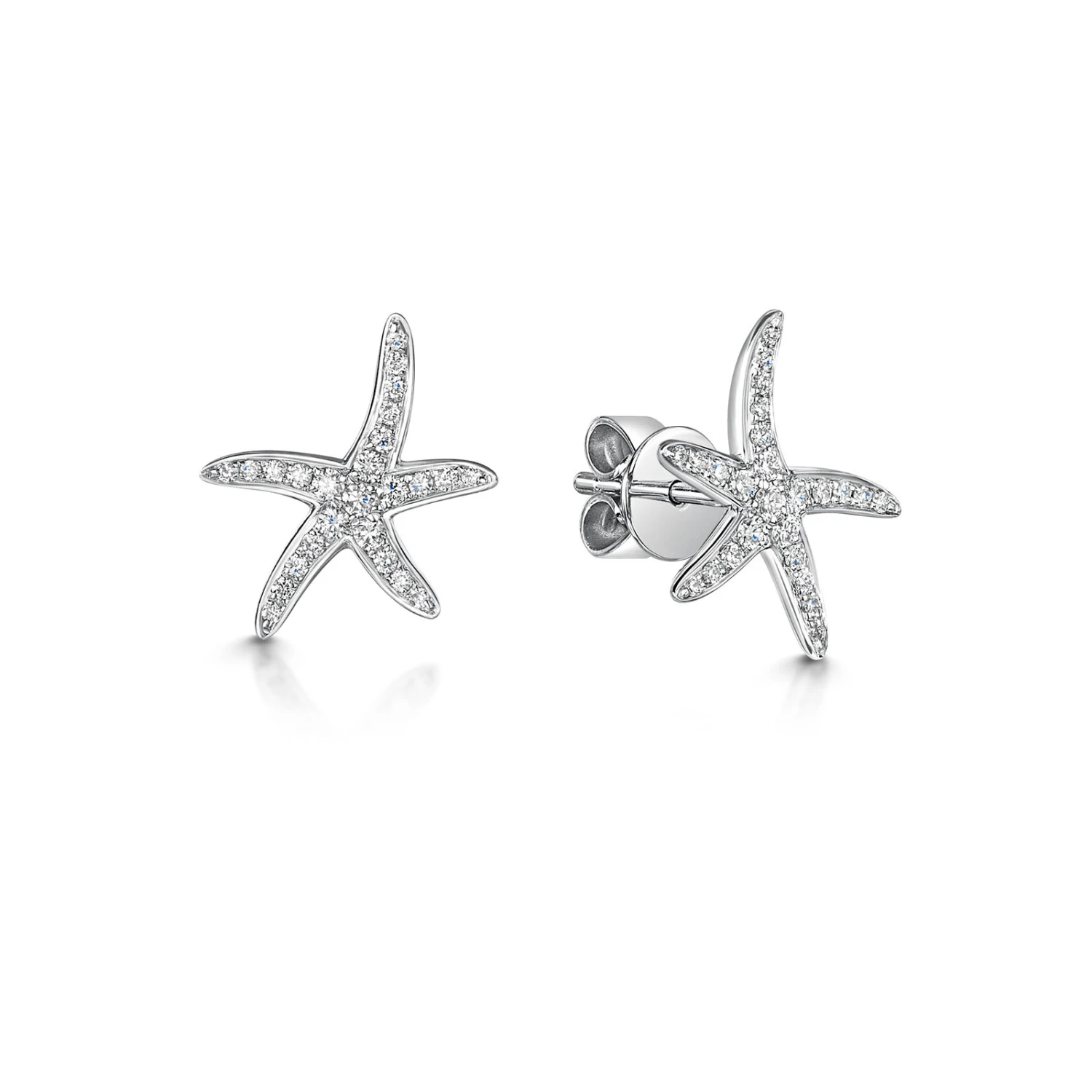 Chisholm Hunter 18ct White Gold Round Brilliant 0.19ct Diamond Starfish Earrings 3 Chisholm Hunter 18ct White Gold Round Brilliant 0.19ct Diamond Starfish Earrings