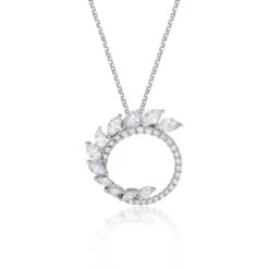 Chisholm Hunter 18ct White Gold 1.33ct Marquise And Brilliant Cut Fancy Circle Pendant