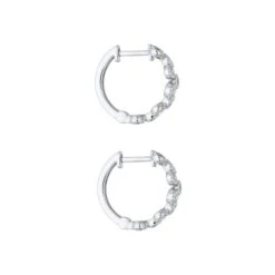 Chisholm Hunter 18ct White Gold 0.45ct Rub Over Diamond Hoop Earrings -Chisholm Hunter 15 121 04 0073 d 2