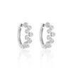 Chisholm Hunter 18ct White Gold 0.45ct Rub Over Diamond Hoop Earrings