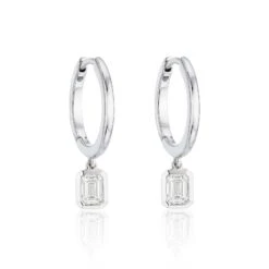 Chisholm Hunter 18ct White Gold 0.60ct Diamond Hoop Earrings