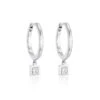 Chisholm Hunter 18ct White Gold 0.28ct Princess Cut Diamond Hoop Earrings -Chisholm Hunter 15 121 04 0077 p 1