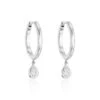 Chisholm Hunter 18ct White Gold 0.28ct Pear Diamond Hoop Earrings