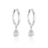 Chisholm Hunter 18ct White Gold 0.60ct Pear Diamond Hoop Earrings