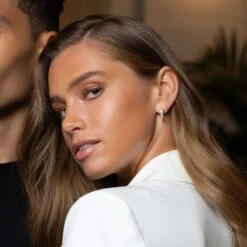 Chisholm Hunter 18ct White Gold Marquise 1.45ct Diamond Fancy Hoop Earrings -Chisholm Hunter 15 121 04 0085 omc 1