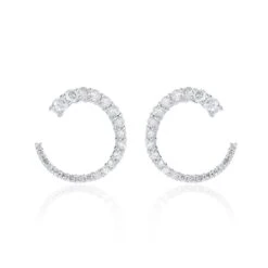 Chisholm Hunter 18ct White Gold Brilliant 1.45ct Diamond Hoop Earrings