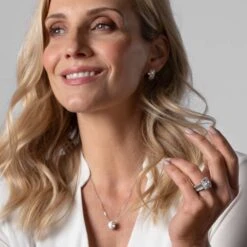 Chisholm Hunter 18ct White Gold Baguette And Round Brilliant Cut Diamond 1.25ct Cluster Hoops -Chisholm Hunter 15 121 04 0091 om c 3