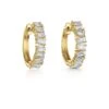 Chisholm Hunter 18ct Yellow Gold Emerald Cut 1.01ct Diamond Hoop Earrings -Chisholm Hunter 15 121 04 0092 d1