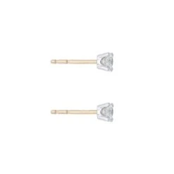 Chisholm Hunter 18ct Yellow Gold 0.33ct Round Brilliant 4 Claw Diamond Solitaire Earrings -Chisholm Hunter 15 121 05 0036b 1