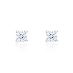 Chisholm Hunter 18ct Yellow Gold 0.50ct Round Brilliant 4 Claw Diamond Solitaire Earrings