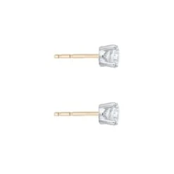 Chisholm Hunter 18ct Yellow Gold 0.75ct Round Brilliant 4 Claw Diamond Solitaire Earrings -Chisholm Hunter 15 121 05 0038b