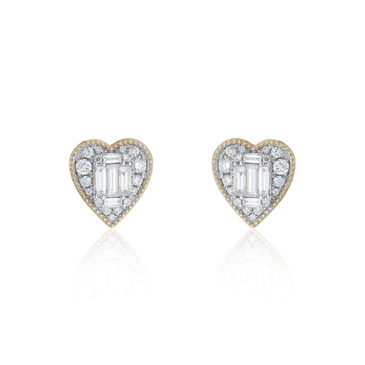 Chisholm Hunter 18ct Yellow Gold 0.50ct Mixed Cut Heart Cluster Earrings 3 Chisholm Hunter 18ct Yellow Gold 0.50ct Mixed Cut Heart Cluster Earrings