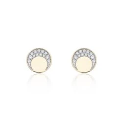 Chisholm Hunter 18ct Yellow Gold Diamond 0.10ct Disk Earrings