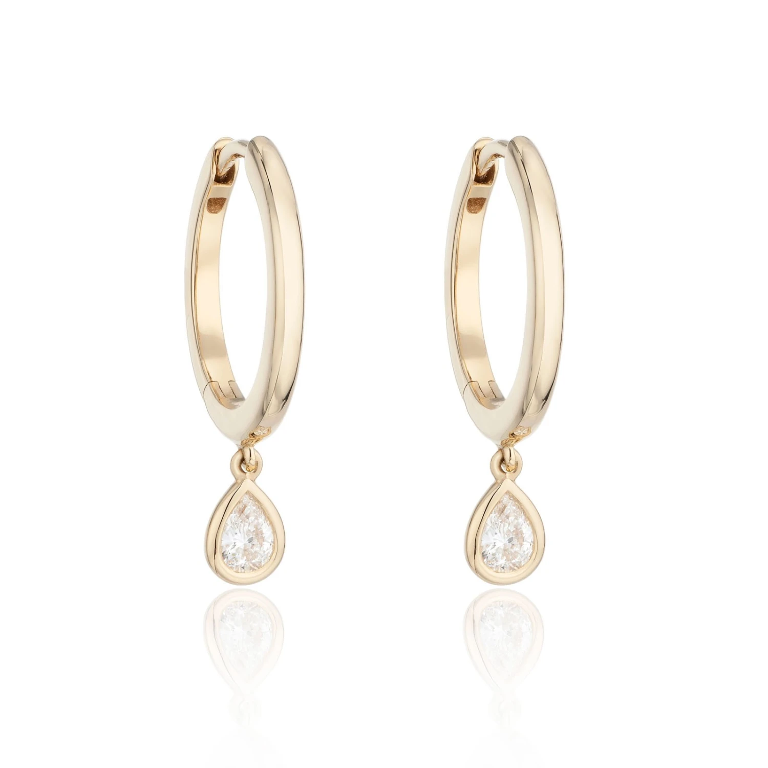Chisholm Hunter 18ct Yellow Gold 0.28ct Pear Diamond Hoop Earrings 3 Chisholm Hunter 18ct Yellow Gold 0.28ct Pear Diamond Hoop Earrings