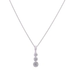 Chisholm Hunter 9ct White Gold Brilliant Cut 0.50ct Diamond Cluster Drop Pendant -Chisholm Hunter 15 121 10 0092