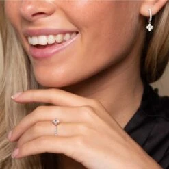 Chisholm Hunter 9ct White Gold Brilliant Cut Diamond 0.88ct Cluster Hoop Earrings -Chisholm Hunter 15 121 11 0114 and 1 008 04 0219 2 1