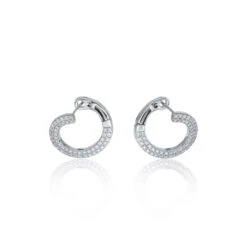Chisholm Hunter 9ct White Gold Brilliant Cut 0.57ct Twist Diamond Hoop Earrings