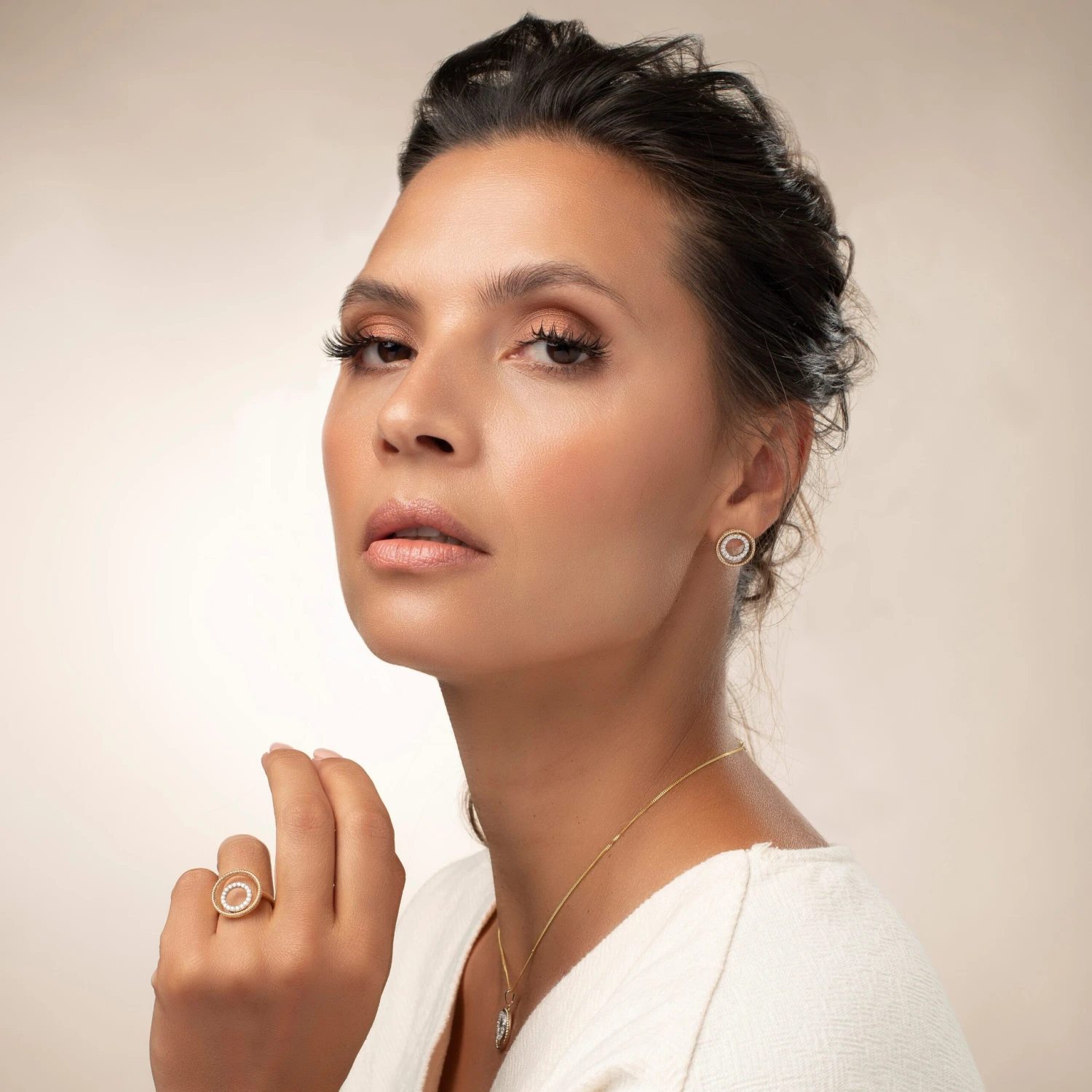 Chisholm Hunter 9ct Yellow Gold Round Brilliant 0.34ct Diamond Double Open Circle Earrings 4 Chisholm Hunter 9ct Yellow Gold Round Brilliant 0.34ct Diamond Double Open Circle Earrings - Image 2