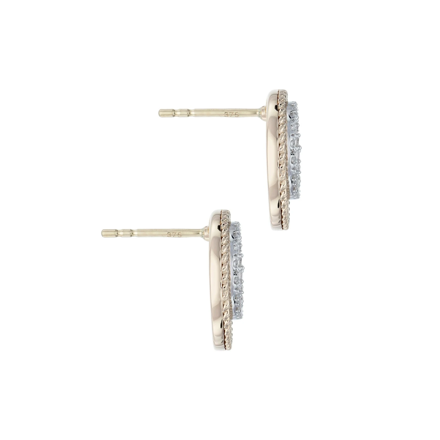 Chisholm Hunter 9ct Yellow Gold Round Brilliant 0.34ct Diamond Double Open Circle Earrings 5 Chisholm Hunter 9ct Yellow Gold Round Brilliant 0.34ct Diamond Double Open Circle Earrings - Image 3