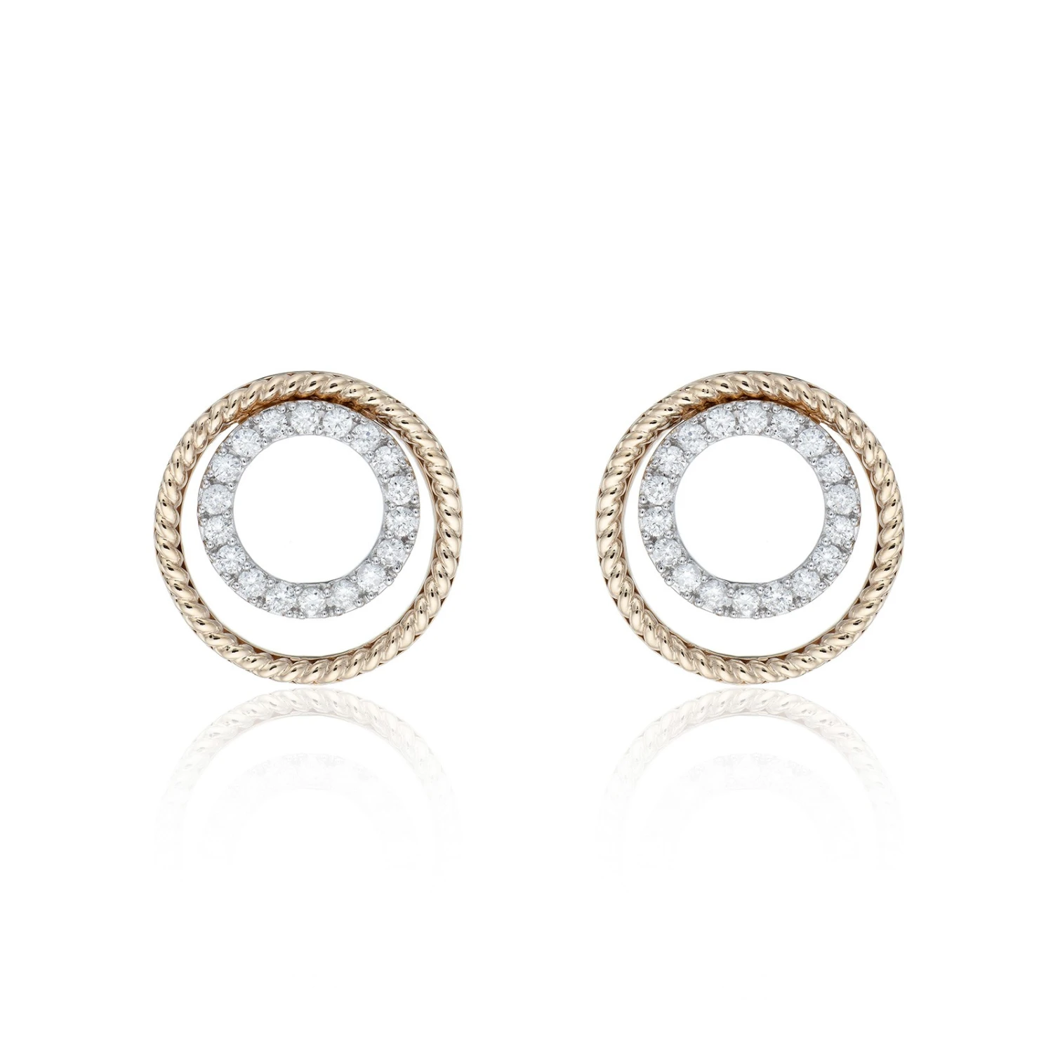 Chisholm Hunter 9ct Yellow Gold Round Brilliant 0.34ct Diamond Double Open Circle Earrings 3 Chisholm Hunter 9ct Yellow Gold Round Brilliant 0.34ct Diamond Double Open Circle Earrings