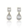 Chisholm Hunter 9ct Yellow Gold Baguette And Brilliant 0.33ct Diamond Cluster Drop Earrings -Chisholm Hunter 15 121 15 0018 hero 1