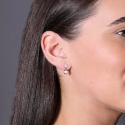 Chisholm Hunter 9ct Yellow Gold Baguette And Brilliant 0.33ct Diamond Cluster Drop Earrings -Chisholm Hunter 15 121 15 0018 lifestyle