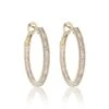 Chisholm Hunter 9ct Yellow Gold Baguette And Brilliant Cut 1.25ct Diamond Hoop Earrings