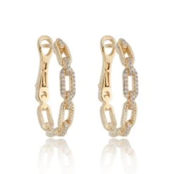 Chisholm Hunter 9ct Yellow Gold Brilliant Cut 0.23ct Diamond Hoop Earrings