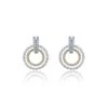 Chisholm Hunter 18ct 2 Colour Gold Brilliant Cut 0.64ct Diamond Circle Drop Earrings