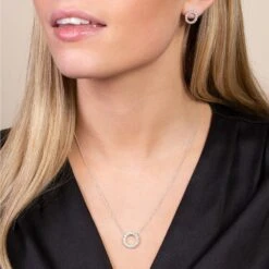 Chisholm Hunter 18ct White Gold 0.80ct Round Brilliant Diamond Fancy Circle Earrings -Chisholm Hunter 15 121 38 0001 ls 1 1