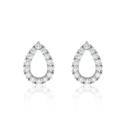 Chisholm Hunter 18ct White Gold 0.80ct Round Brilliant Diamond Fancy Pear Earrings