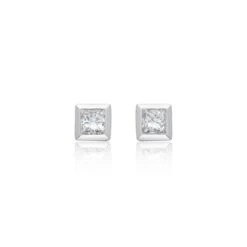 Chisholm Hunter 18ct White Gold 0.28ct Princess Cut Diamond Earrings