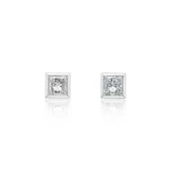 Chisholm Hunter 18ct White Gold 0.60ct Princess Cut Diamond Earrings