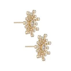 Chisholm Hunter 18ct Yellow Gold 0.64ct Round Brilliant Fancy Sunburst Diamond Earrings -Chisholm Hunter 15 121 41 0003 d 1