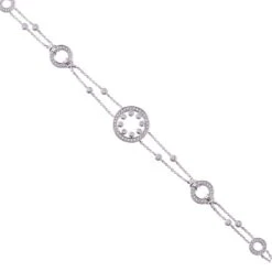Chisholm Hunter Exclusive 18ct White Gold Round Brilliant Open Fancy Circle 0.95ct Diamond Bracelet
