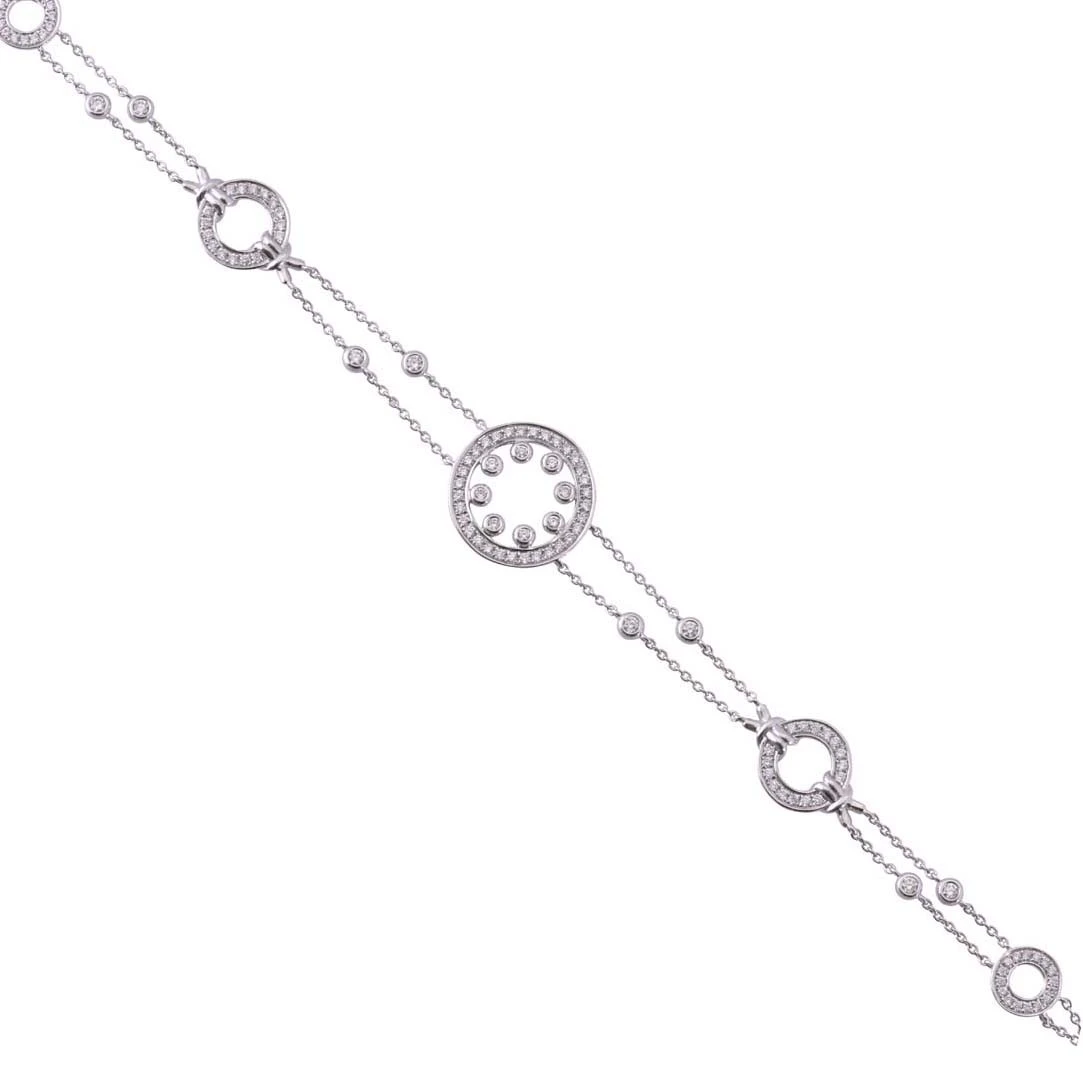 Chisholm Hunter Exclusive 18ct White Gold Round Brilliant Open Fancy Circle 0.95ct Diamond Bracelet 3 Chisholm Hunter Exclusive 18ct White Gold Round Brilliant Open Fancy Circle 0.95ct Diamond Bracelet
