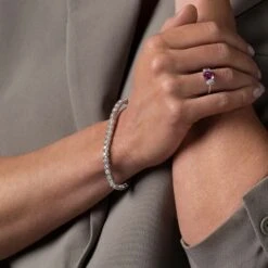 Chisholm Hunter 18ct White Gold Brilliant Cut 5.00ct Diamond Tennis Bracelet -Chisholm Hunter 15 122 01 0125 om c 9