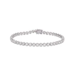 Chisholm Hunter 18ct White Gold Round Brilliant Cut 3.71ct Claw Set Tennis Bracelet