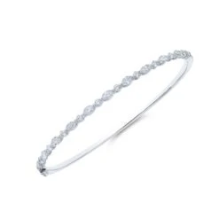Chisholm Hunter 18ct White Gold Mixed Cut 1.40ct Diamond Bangle