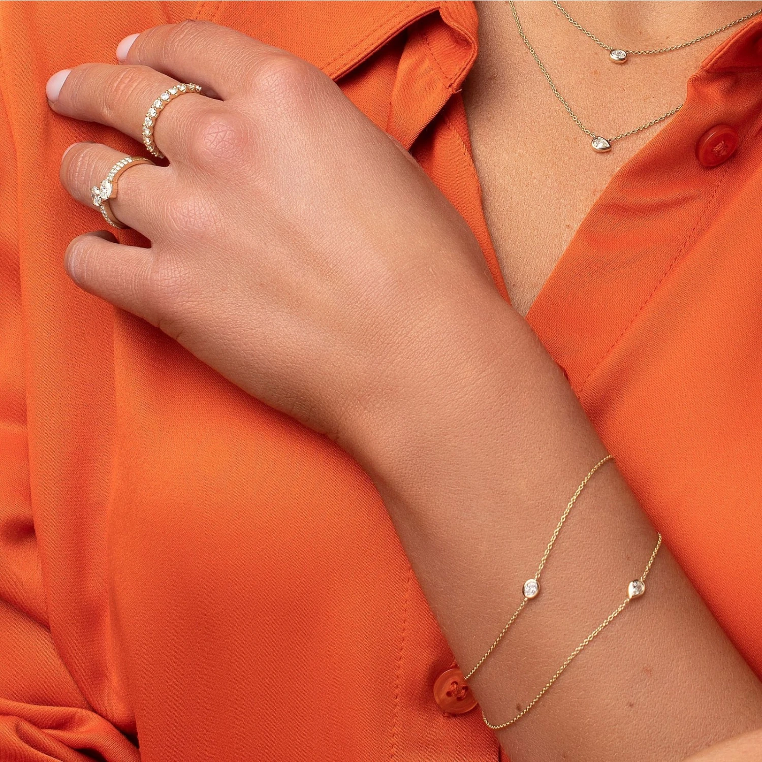 Chisholm Hunter 18ct Yellow Gold 0.14ct Pear Diamond Bracelet 6 Chisholm Hunter 18ct Yellow Gold 0.14ct Pear Diamond Bracelet - Image 4