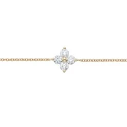 Chisholm Hunter 18ct Yellow Gold 0.40ct Round Brilliant Diamond Flower Bracelet