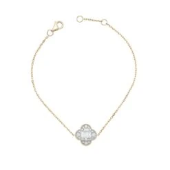 Chisholm Hunter 18ct Yellow Gold 0.30ct Mixed Cut Flower Cluster Bracelet