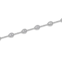 Chisholm Hunter 18ct White Gold Pear And Round Brilliant 3.25ct Diamond Cluster Bracelet -Chisholm Hunter 15 122 02 0047 d2